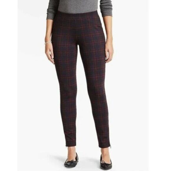 Talbots Women's Blue & Red Plaid Soho Legging Ankle Pants - Size Small Petite - Picture 1 of 7